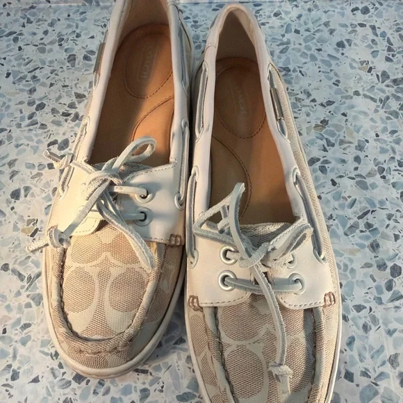 Coach Richelle Q278 Canvas Signature Loafers Boat Shoes Women’s 8B - Picture 5 of 7